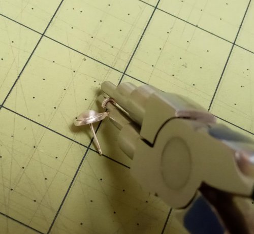 Judy Larson's Domed Stud with Drop Loop - , Metalwork, Cutting, Cutting Tool, Cutters, How To Punch Holes, Hole Punching, Punch A Hole, Stamping, Stamps, Butane Torch, Soldering, Solder,   Form a loop 